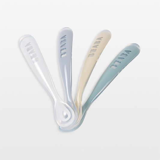 Beaba Pebble Set of 4 First Foods Silicone Baby Spoons