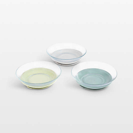 BEABA Blue Mix Glass Plate, Set of 3
