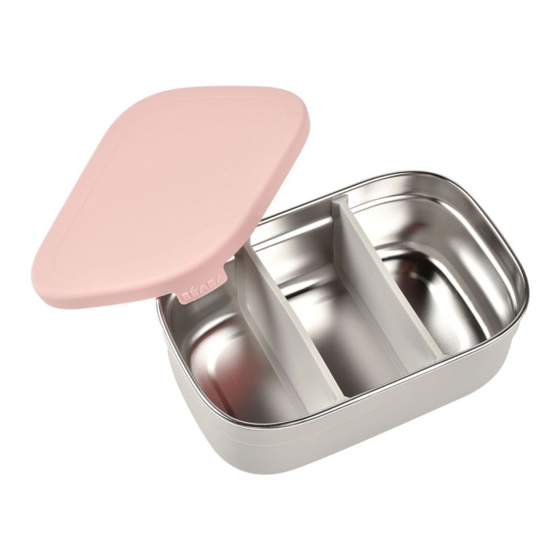 BEABA Pink Stainless Steel Triple Compartment Lunch Container - image 4 of 6