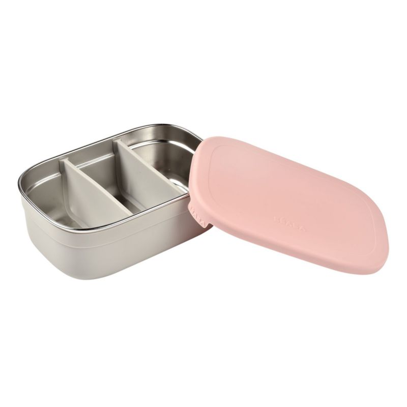 BEABA Pink Stainless Steel Triple Compartment Lunch Container - image 3 of 6