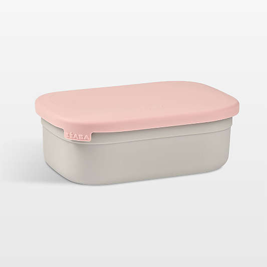 BEABA Pink Stainless Steel Triple Compartment Lunch Container