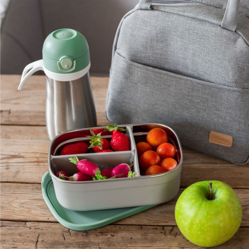 BEABA Green Stainless Steel Triple Compartment Lunch Container - image 3 of 6