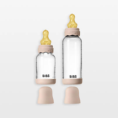 BIBS 4-Oz. and 8-Oz. Boheme Blush Glass Baby Bottle with Latex Nipple