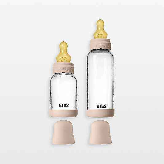 BIBS 4-Oz. and 8-Oz. Boheme Blush Glass Baby Bottle with Latex Nipple