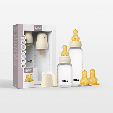 View BIBS Grow and Flow Ivory White Latex Bottle 5oz/9oz Set of 2 details