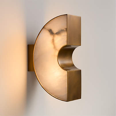 Cali White Alabaster Wall Sconce Light by Brigette Romanek