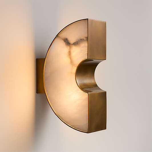Cali White Alabaster Wall Sconce Light by Brigette Romanek