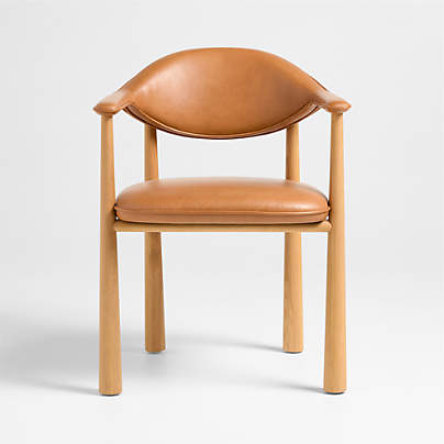 Isle Leather and Wood Dining Chair by Brigette Romanek