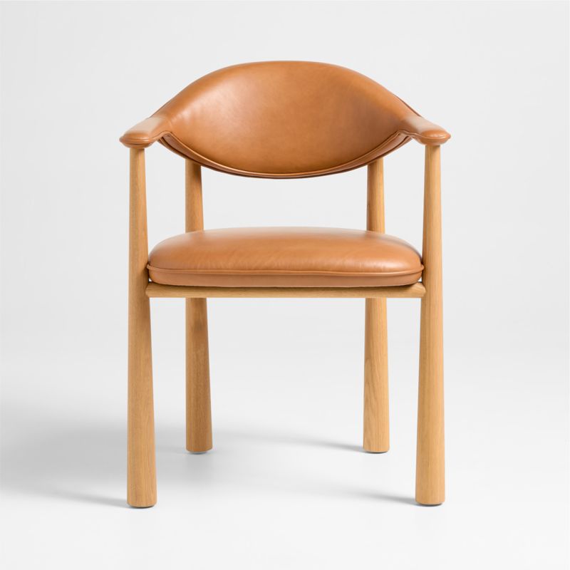 Albion Tobacco Lamont Leather Dining Side Chair