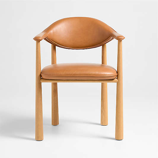 Isle Leather and Wood Dining Chair by Brigette Romanek