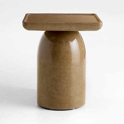 Laguna Beach Caramel Brown Concrete 18" Square End Table by Brigette Romanek