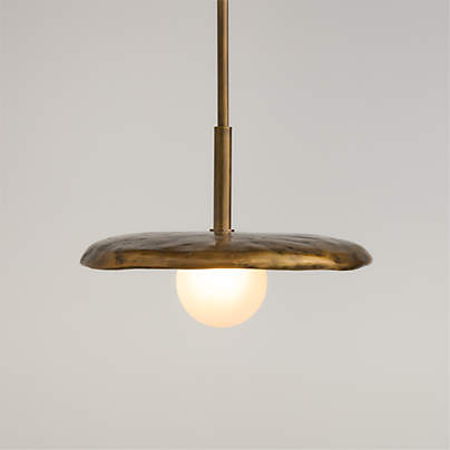 Lilypad Metal and Glass Pendant Light by Brigette Romanek 16"
