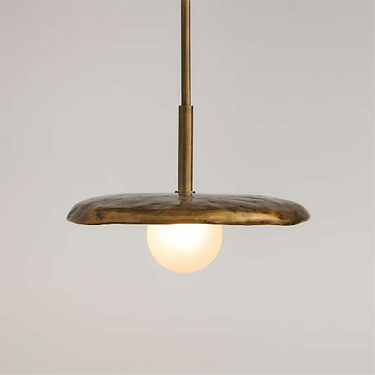 Lilypad Metal and Glass Pendant Light by Brigette Romanek 16"