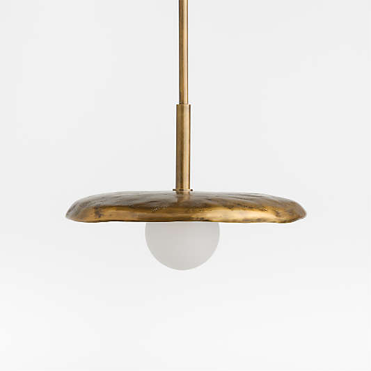 Lilypad Metal and Glass Pendant Light by Brigette Romanek 16"