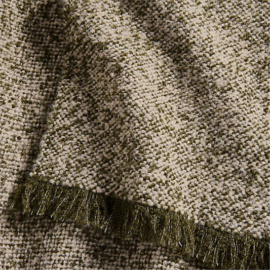 Livable Luxe 70"x55" Melange Alpaca Fringe Green Throw Blanket by Brigette Romanek