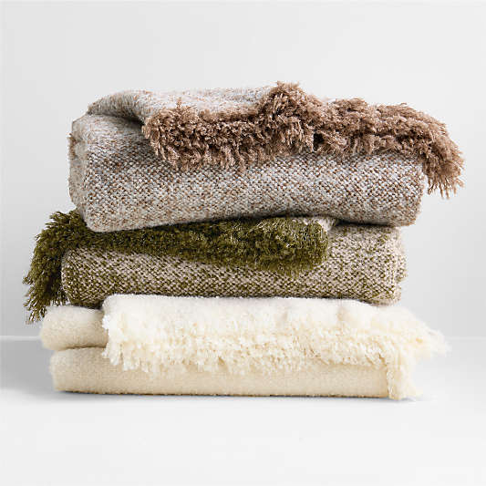 Livable Luxe 70"x55" Melange Alpaca Fringe Throw Blankets by Brigette Romanek