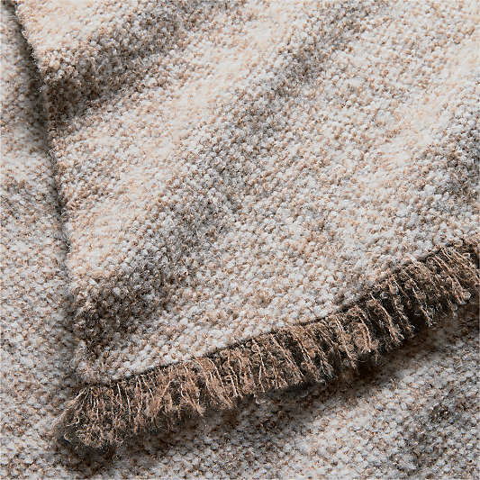 Livable Luxe 70"x55" Melange Alpaca Fringe Taupe Throw Blanket by Brigette Romanek