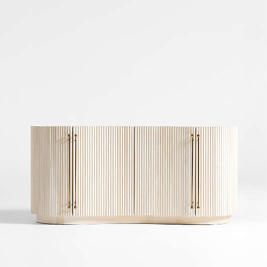 Coastline 72" Oak Wood Fluted Credenza by Brigette Romanek