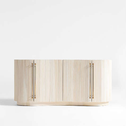 Coastline 72" Oak Wood Fluted Credenza by Brigette Romanek
