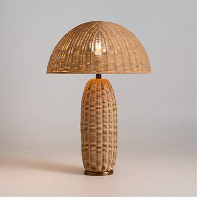 Pearl Rattan Table Lamp 25" by Brigette Romanek