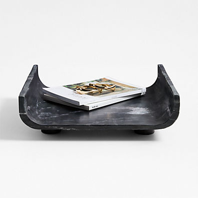 View Rox Black Marble Decorative Tray 15" by Brigette Romanek details