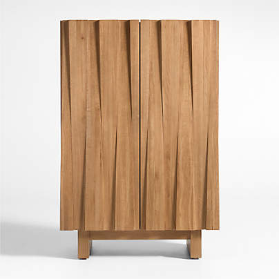 Tower 32" Light Brown Oak Wood Bar Cabinet by Brigette Romanek