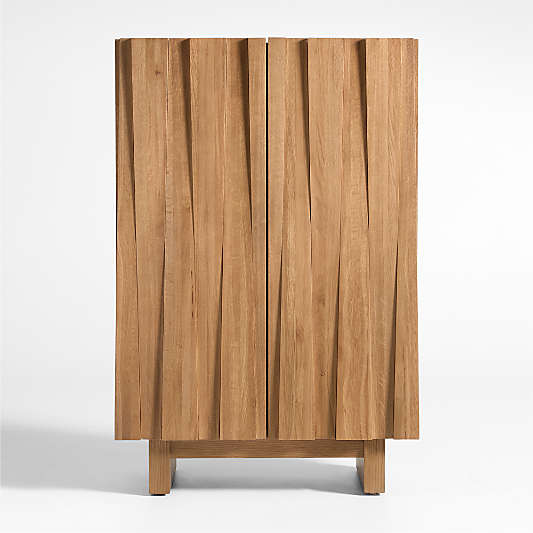 Tower 32" Light Brown Oak Wood Bar Cabinet by Brigette Romanek