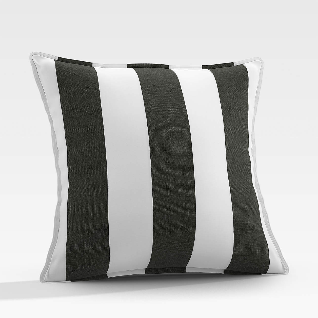 Sunbrella 20" Black Cabana Stripe Outdoor Pillow + Reviews Crate and