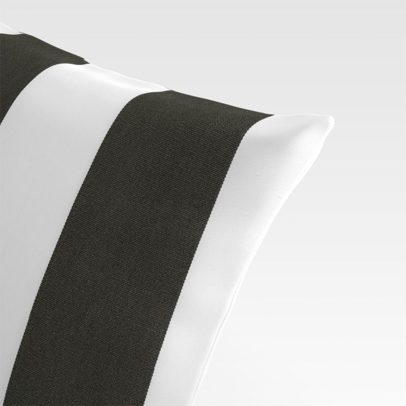 Black and white cabana stripe outdoor pillows sale