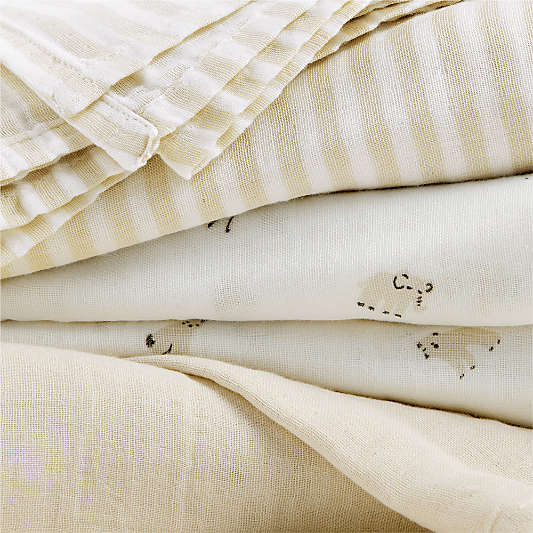 Supersoft Natural 100% Organic Cotton Gauze Sleepytime Baby Swaddle Blankets, Set of 3