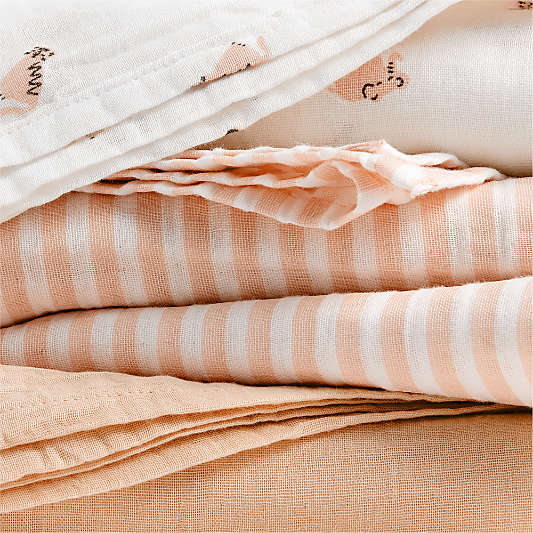Supersoft Pink 100% Organic Cotton Gauze Sleepytime Baby Swaddle Blankets, Set of 3
