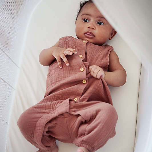 BABYBJÖRN ™ White & Wood Rocking Cradle Bassinet