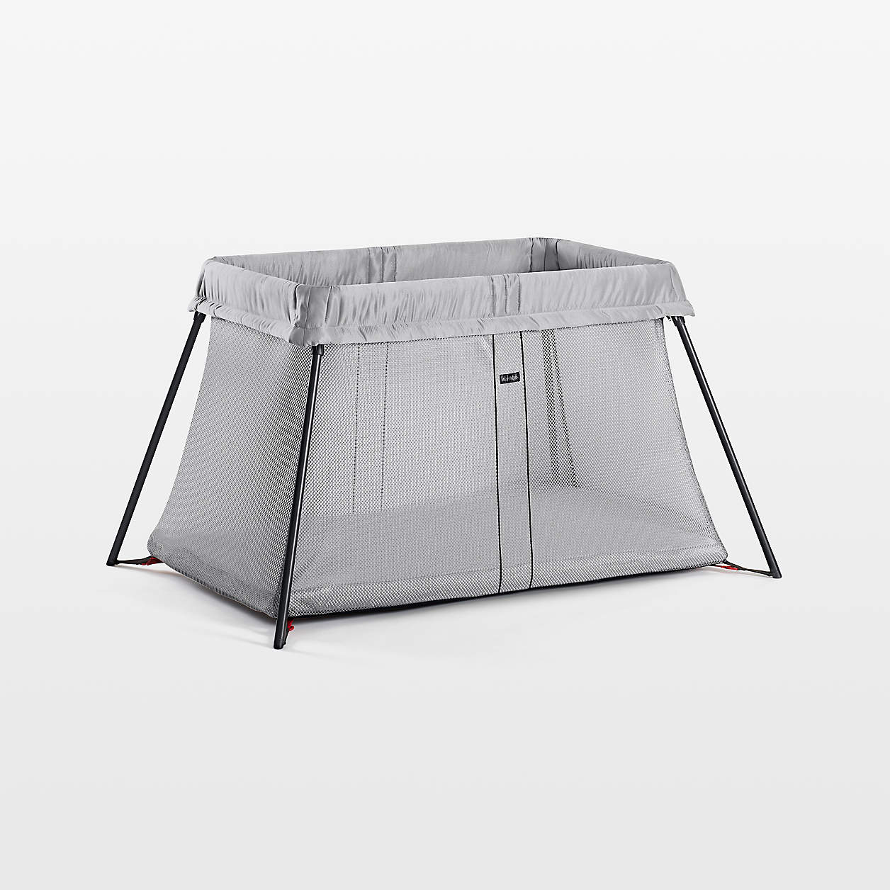 BABYBJÖRN Silver Lightweight Travel Crib with Fitted Sheet Bundle Pack