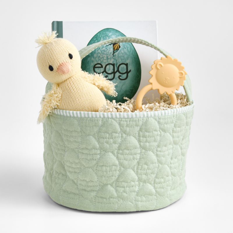 Quilted Seafoam Green Egg Kids Easter Basket - image 4 of 10