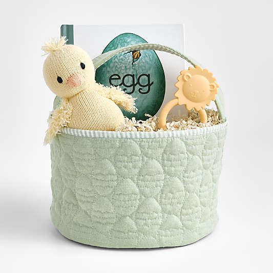 Green Quilted Baby Easter Basket Bundle