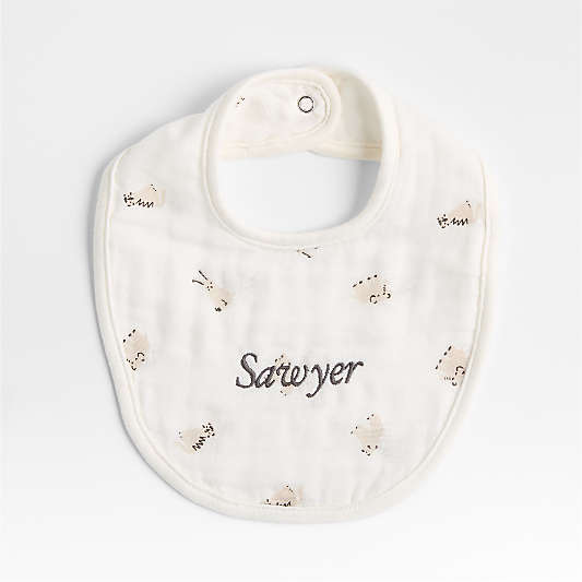 Supersoft Animal Natural 100% Organic Cotton Gauze Baby Bibs, Set of 3