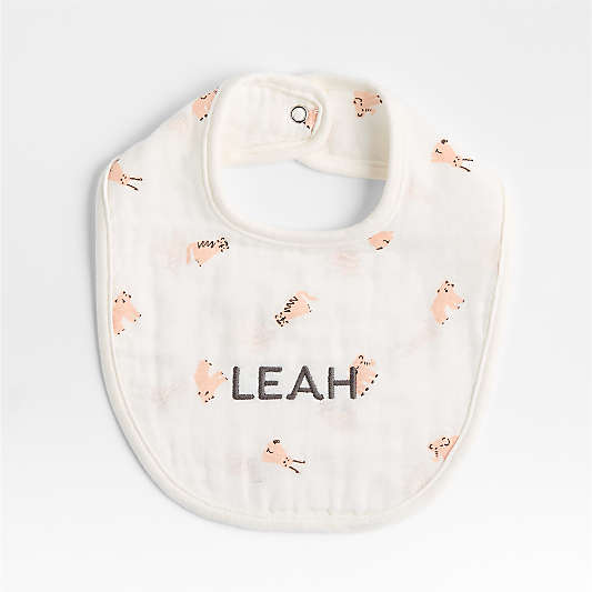 Baby's First Pink Mini Animal Organic Cotton Gauze Baby Bib, Set of 3