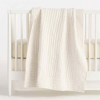 Comfy Tee Keepsake Stitched Natural 100% Organic Cotton Jersey Crib Quilt