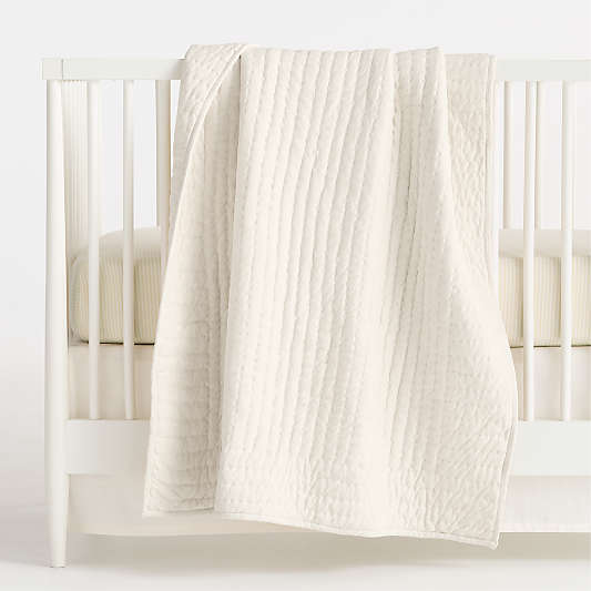 Comfy Tee Keepsake Stitched Natural Organic Cotton Jersey Crib Quilt