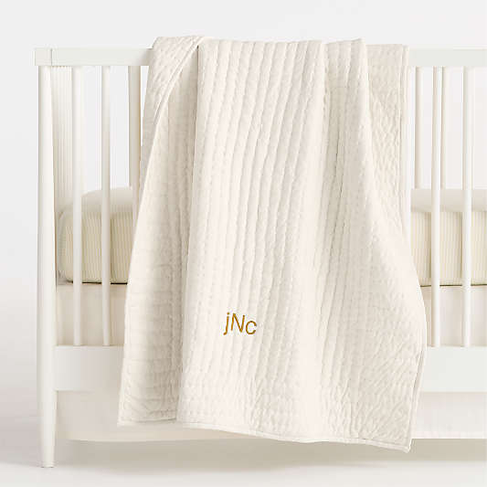 Comfy Tee Stitched Natural 100% Organic Cotton Jersey Crib Quilt