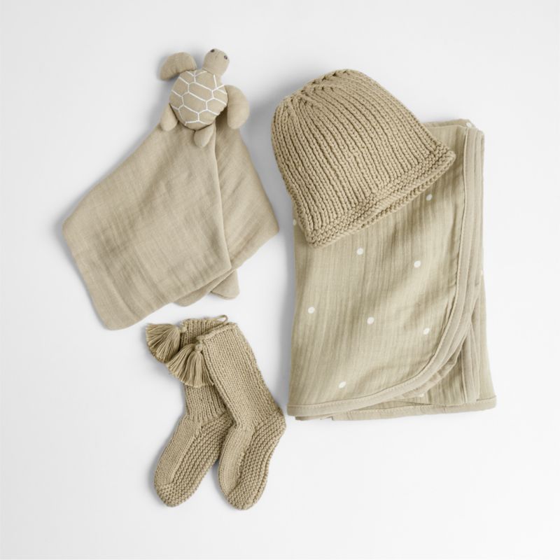 Sea Turtle 4-Piece Organic Cotton Baby Swaddle Gift Set