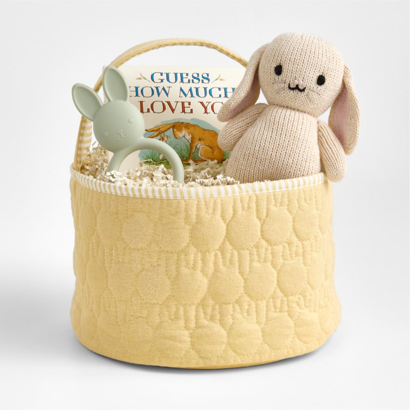 Quilted Lemon Sorbet Bunny Kids Easter Basket - image 2 of 8