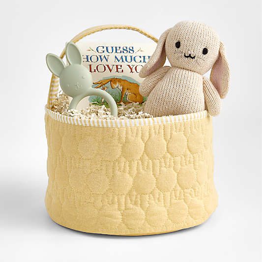 Yellow Quilted Baby Easter Basket Bundle