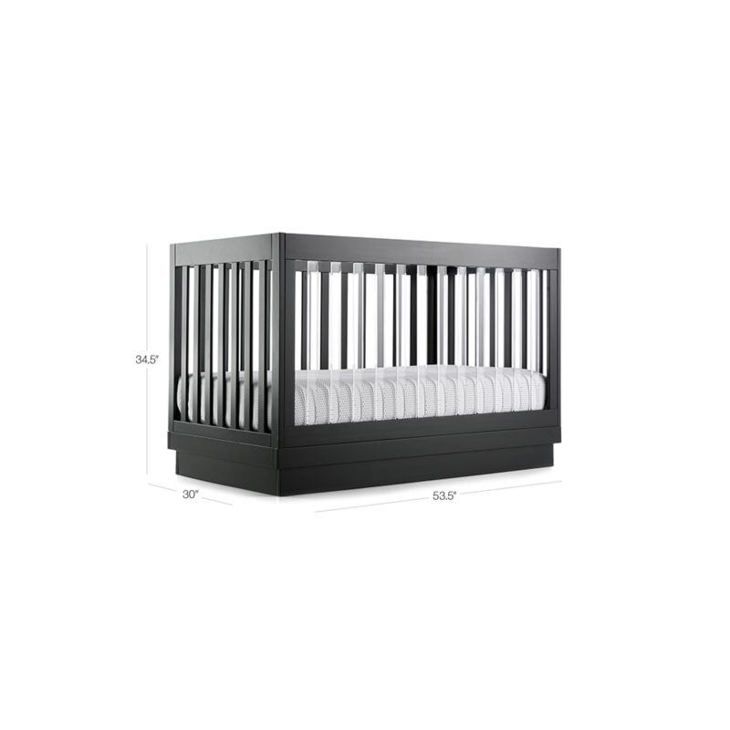 View Babyletto Harlow White Acrylic 3-in-1 Convertible Baby Crib with Toddler Bed Conversion Kit - image 3 of 13