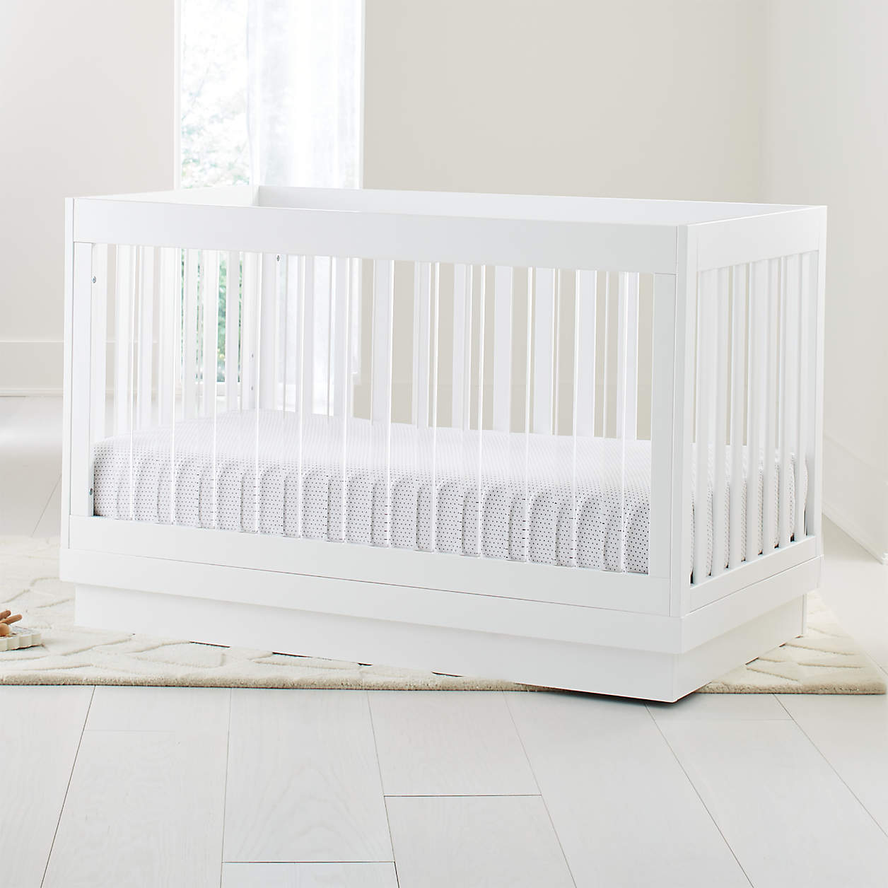 Babyletto Harlow White Acrylic 3in1 Convertible Baby Crib with