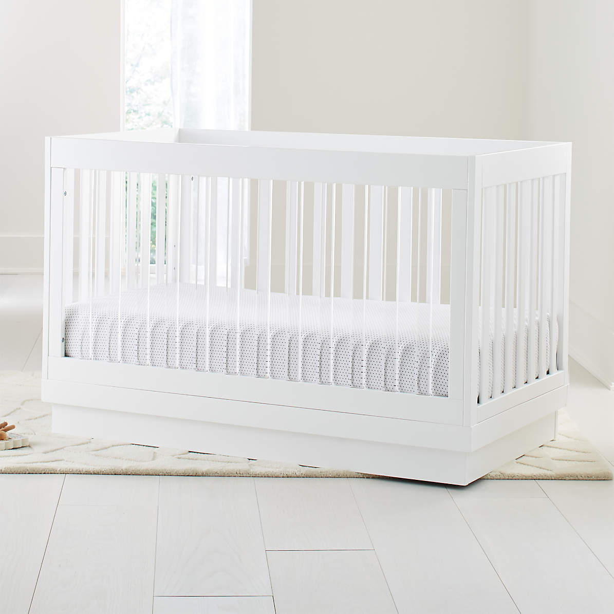 Babyletto Hudson 3-in-1 Convertible Crib with Toddler Bed Conversion Kit Grey