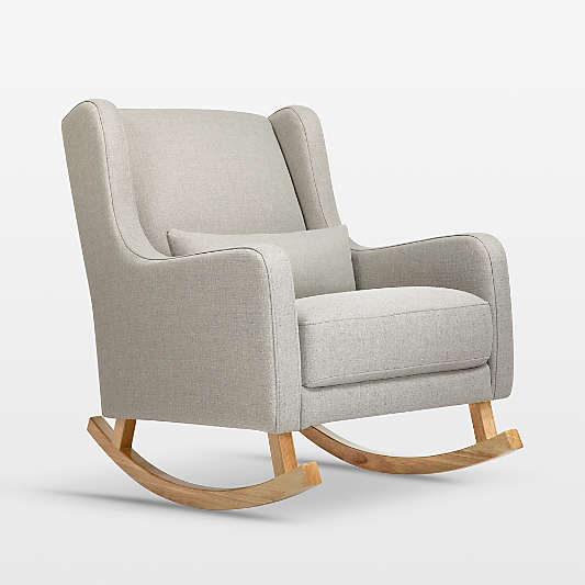 Babyletto Kai Grey Performance Nursery Rocking Chair with Wood Legs