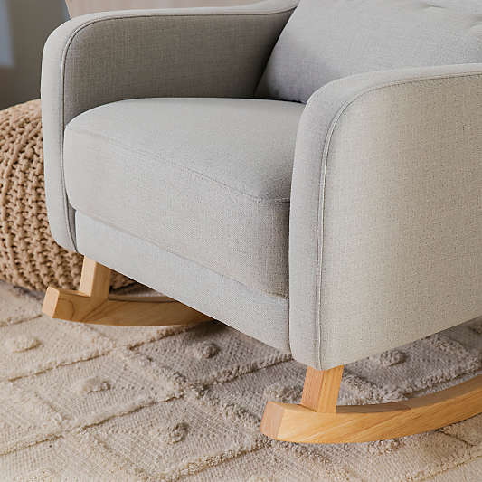 Babyletto Kai Grey Performance Nursery Rocking Chair with Wood Legs