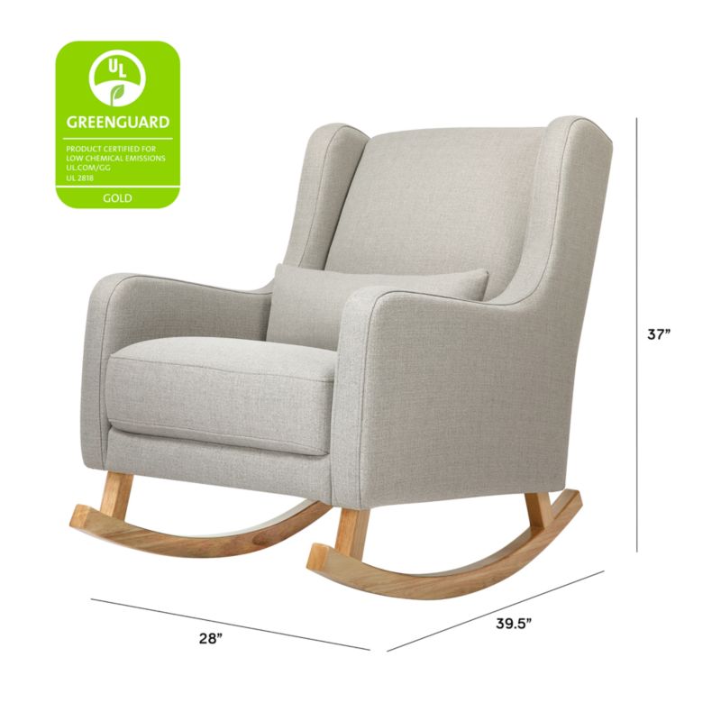 Babyletto Kai Grey Performance Nursery Rocking Chair with Wood Legs ...