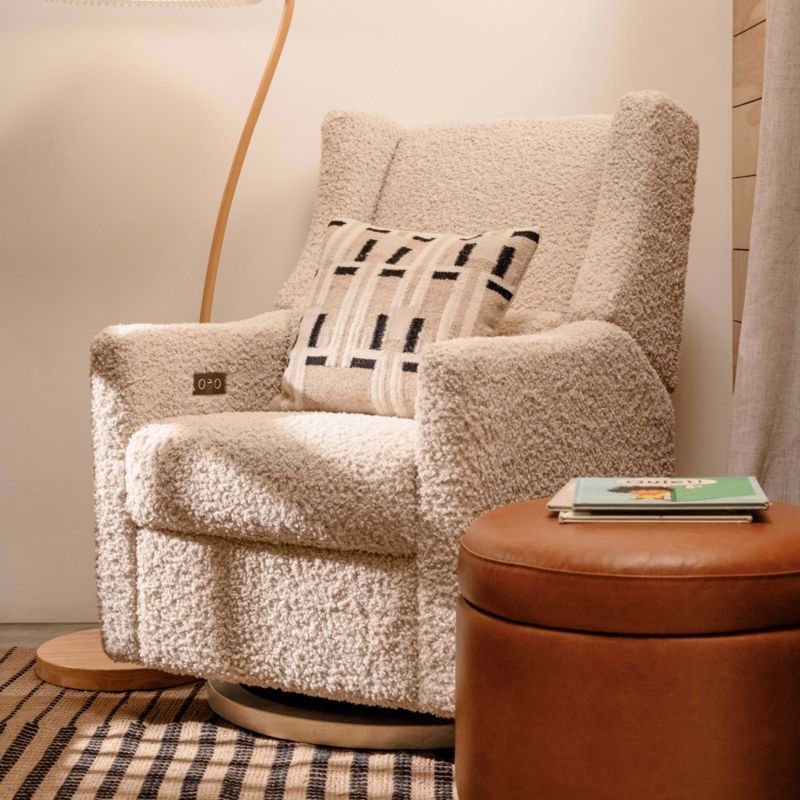 Babyletto Kiwi Almond Teddy Loop Nursery Power Glider Recliner Chair with Light Wood Base - image 3 of 18